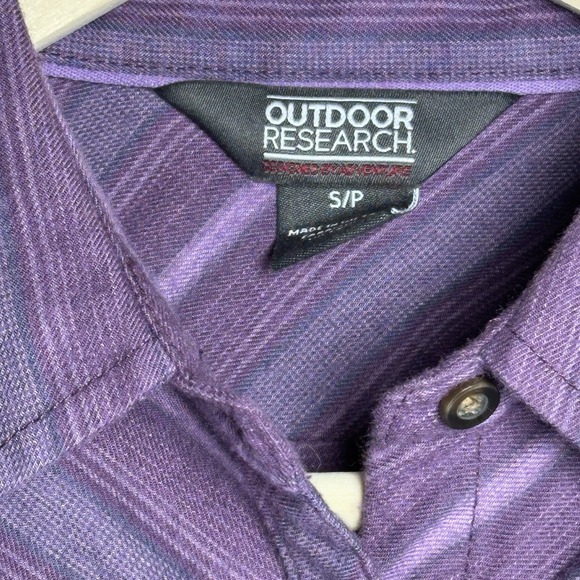 Outdoor Research Women's Pilchuck L/S Flannel Striped Western Shirt Purple Small - Picture 3 of 13